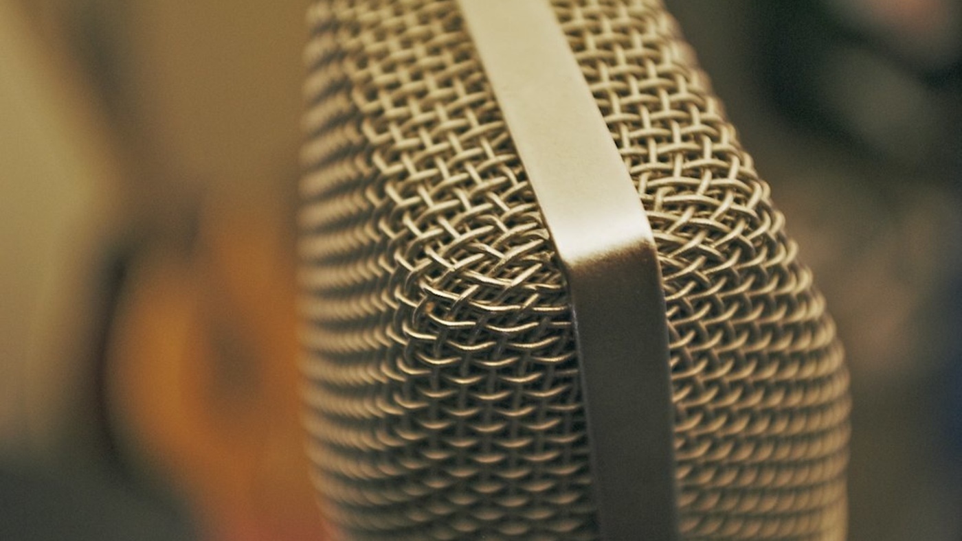 A real recording microphone. Context for voice-interface response latency.